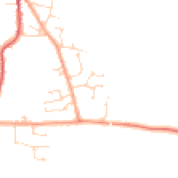 Daytime road noise heatmap for SG18 9FR