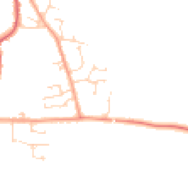 Daytime road noise heatmap for SG18 9FS