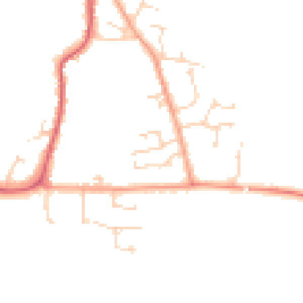 Daytime road noise heatmap for SG18 9FU