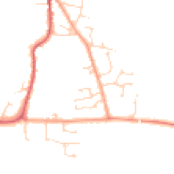 Daytime road noise heatmap for SG18 9FW
