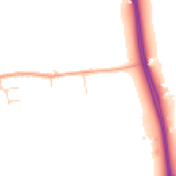 Daytime road noise heatmap for SG18 9GF