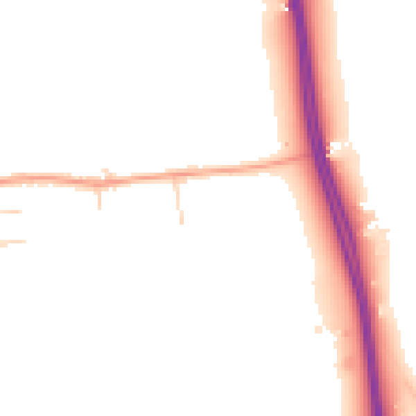 Daytime road noise heatmap for SG18 9GU