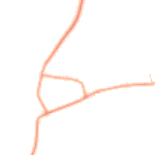Daytime road noise heatmap for SG18 9JA