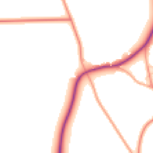 Daytime road noise heatmap for SG18 9JD