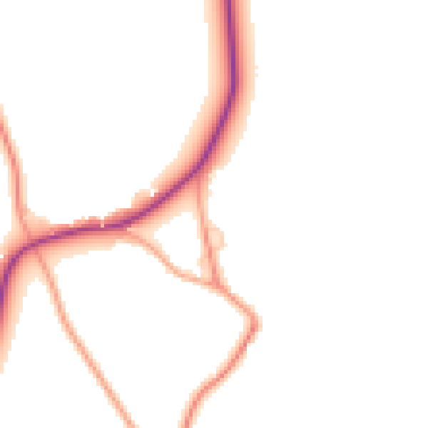 Daytime road noise heatmap for SG18 9JF