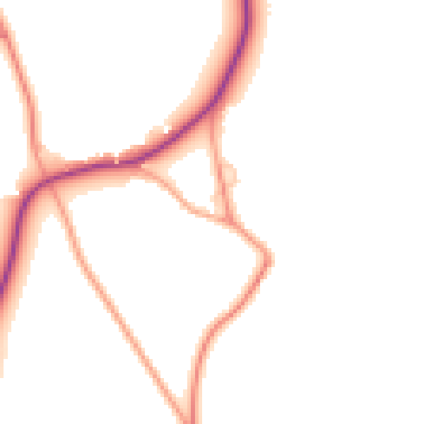 Daytime road noise heatmap for SG18 9JN
