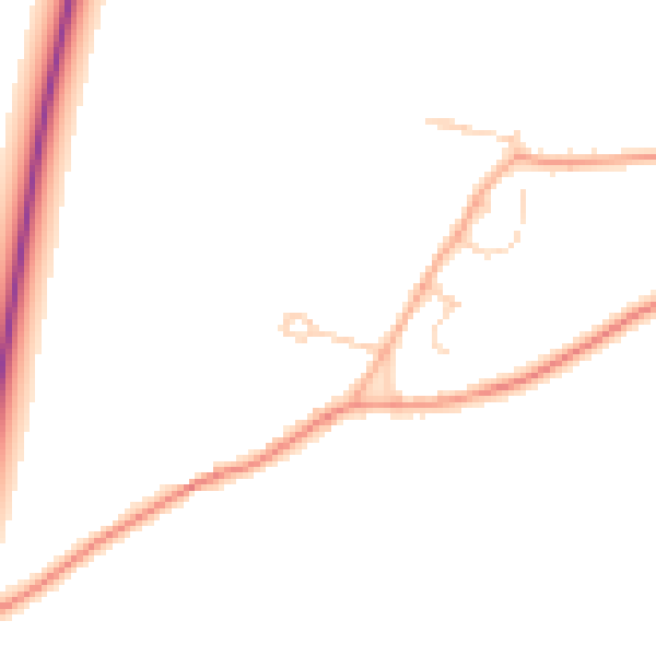 Daytime road noise heatmap for SG18 9NB