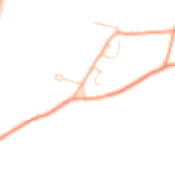Daytime road noise heatmap for SG18 9NP