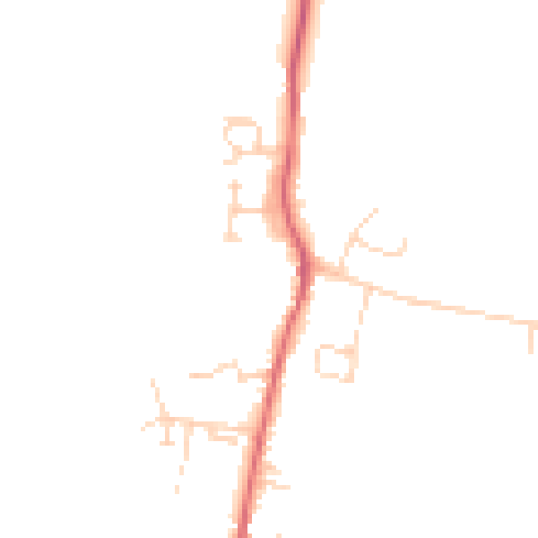 Daytime road noise heatmap for SG18 9PY