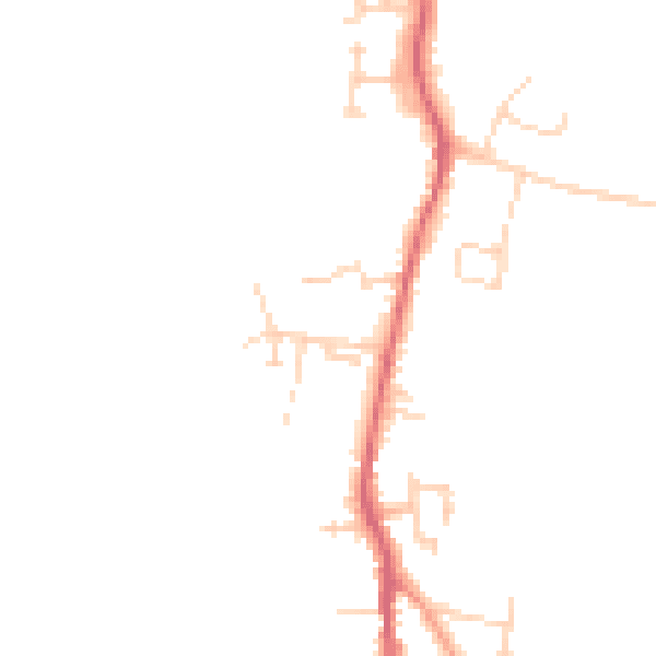 Daytime road noise heatmap for SG18 9QB
