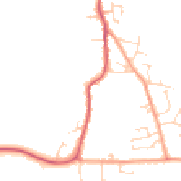 Daytime road noise heatmap for SG18 9RU