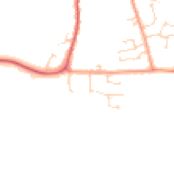 Daytime road noise heatmap for SG18 9SF