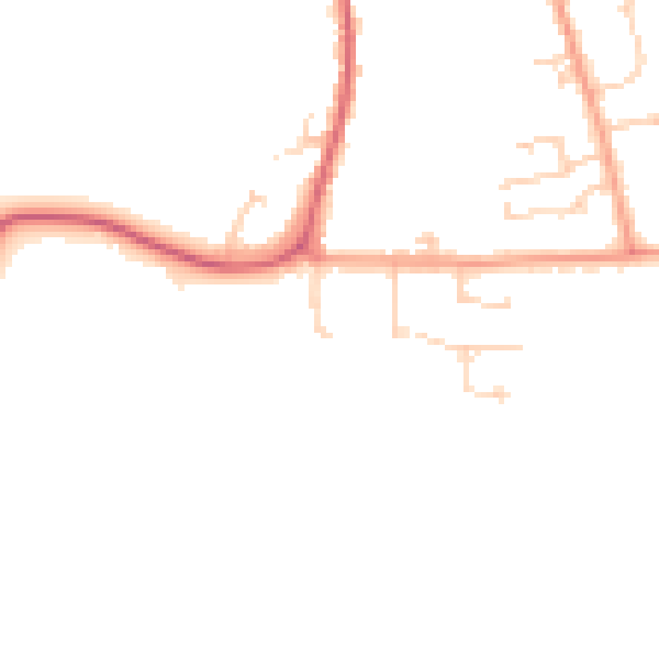 Daytime road noise heatmap for SG18 9SJ