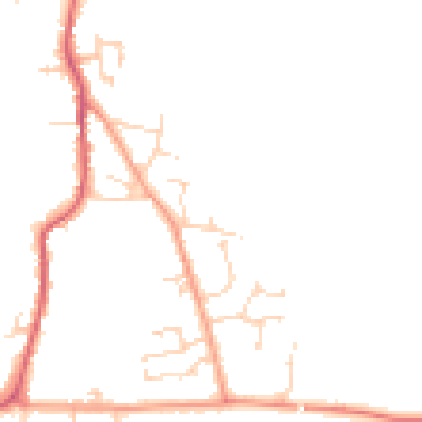 Daytime road noise heatmap for SG18 9UA