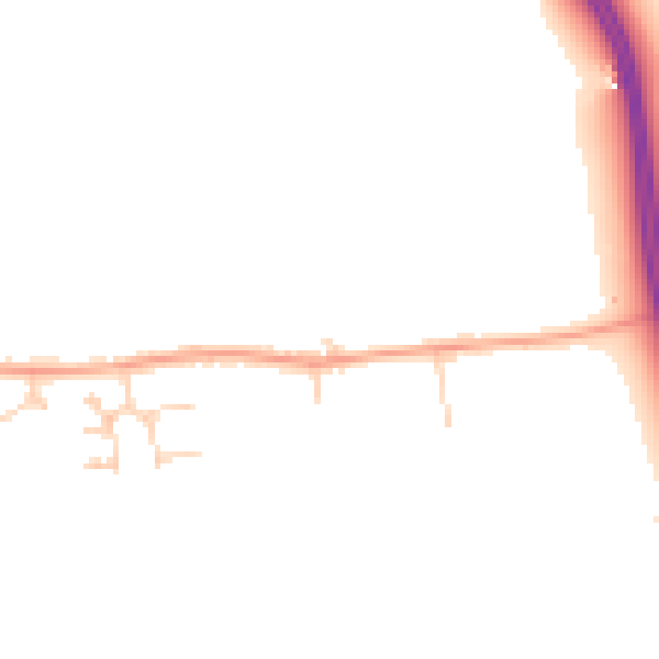 Daytime road noise heatmap for SG18 9UT