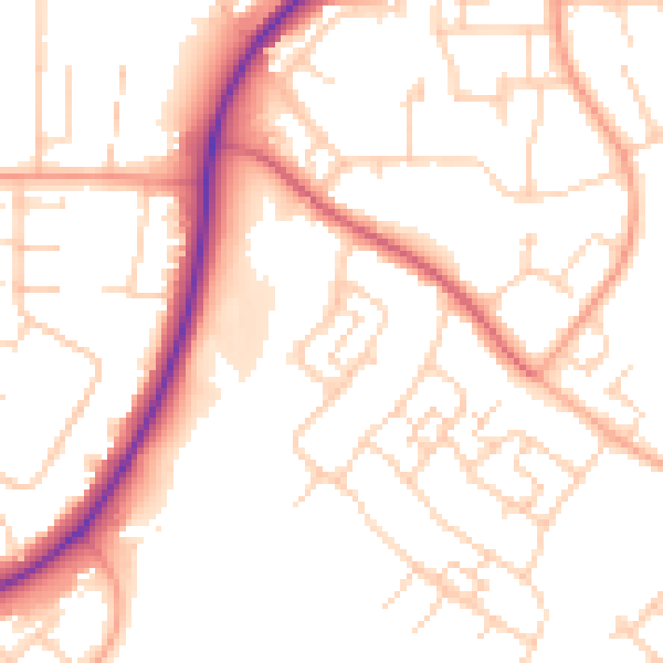 Daytime road noise heatmap for SG2 0AB