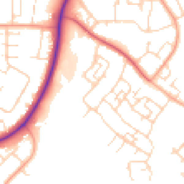 Daytime road noise heatmap for SG2 0AH