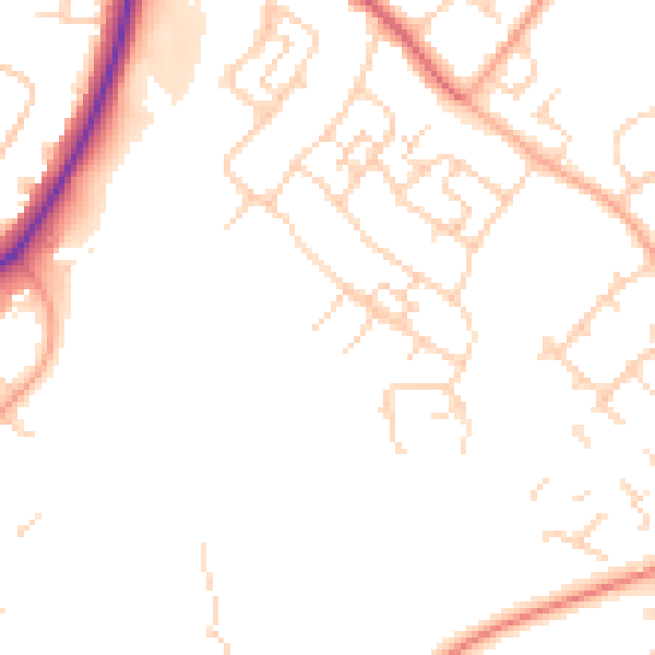 Daytime road noise heatmap for SG2 0AP