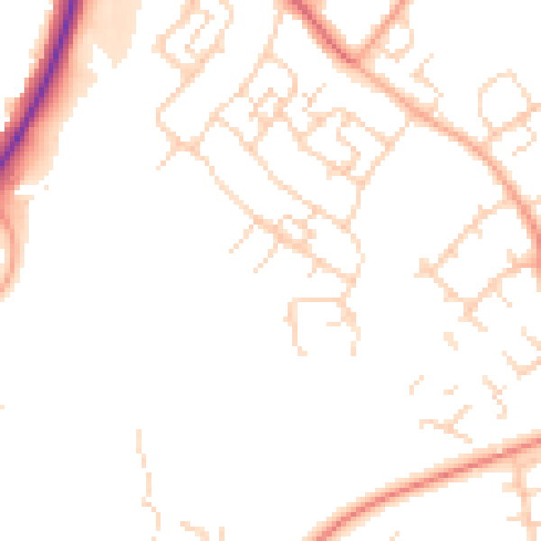 Daytime road noise heatmap for SG2 0AS