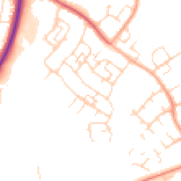 Daytime road noise heatmap for SG2 0AZ