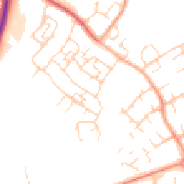 Daytime road noise heatmap for SG2 0BA