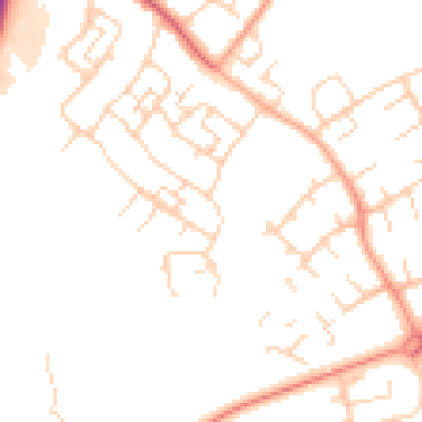 Daytime road noise heatmap for SG2 0BB