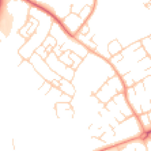 Daytime road noise heatmap for SG2 0BD