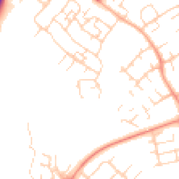 Daytime road noise heatmap for SG2 0BP