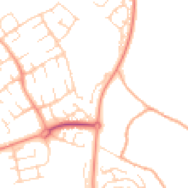 Daytime road noise heatmap for SG2 0BS