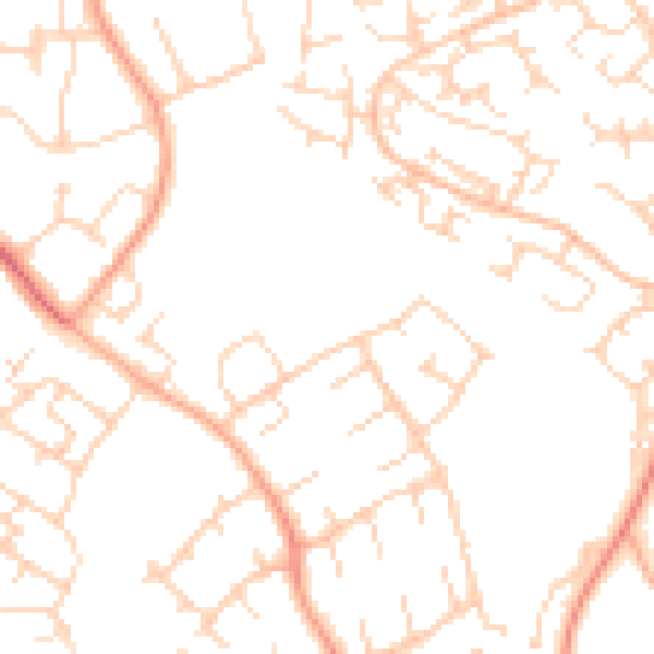 Daytime road noise heatmap for SG2 0BT