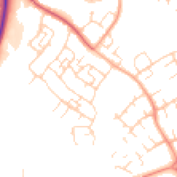 Daytime road noise heatmap for SG2 0DE