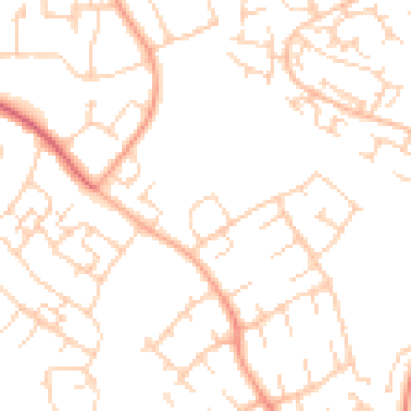 Daytime road noise heatmap for SG2 0DR