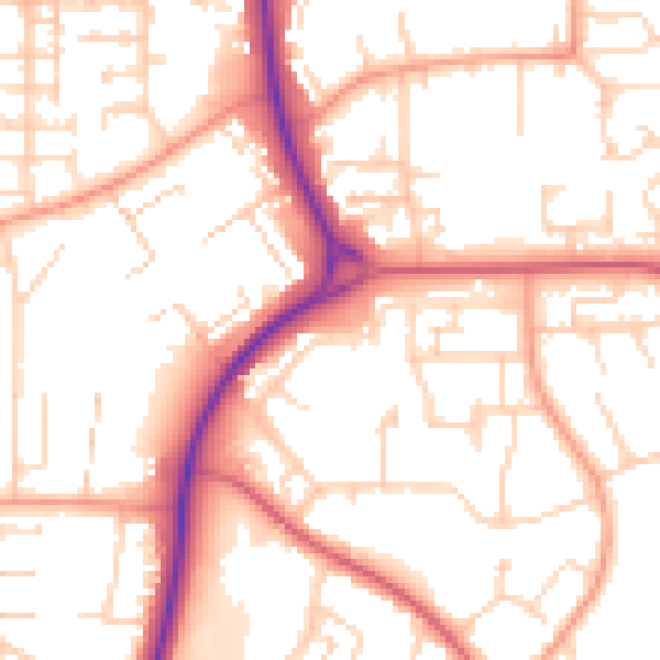 Daytime road noise heatmap for SG2 0ED