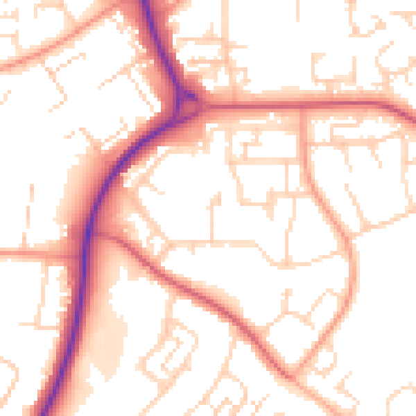 Daytime road noise heatmap for SG2 0EF