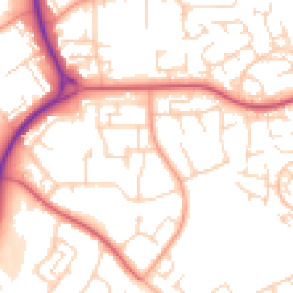 Daytime road noise heatmap for SG2 0EU