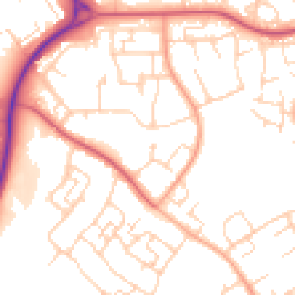 Daytime road noise heatmap for SG2 0HG