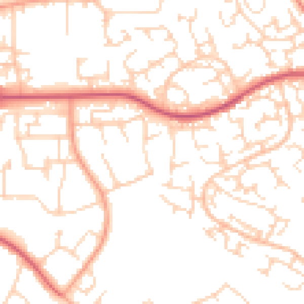 Daytime road noise heatmap for SG2 0JG
