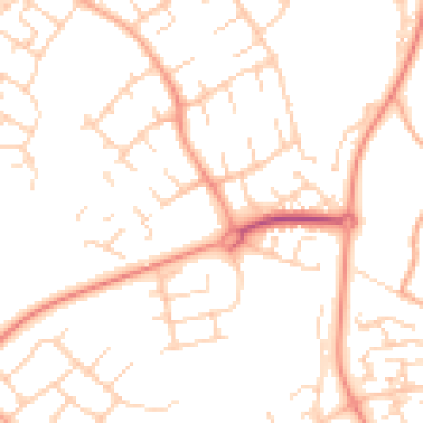 Daytime road noise heatmap for SG2 0LA