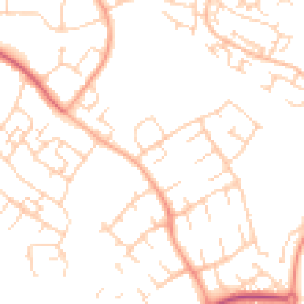 Daytime road noise heatmap for SG2 0LH