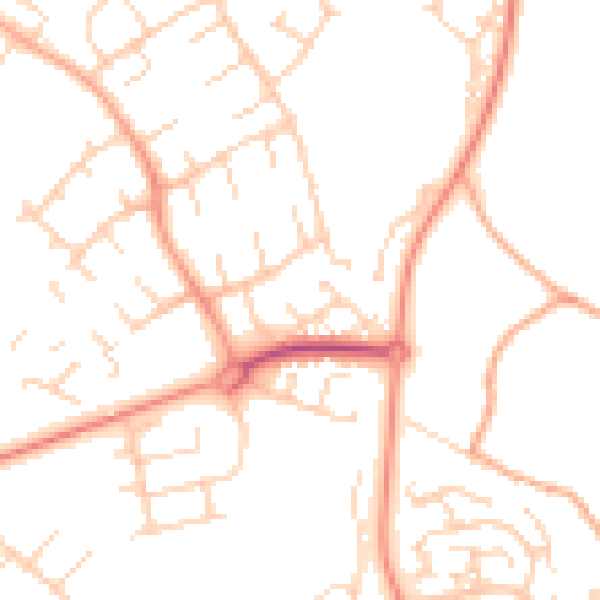 Daytime road noise heatmap for SG2 0NE