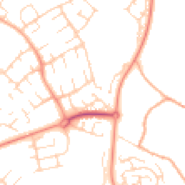 Daytime road noise heatmap for SG2 0NF