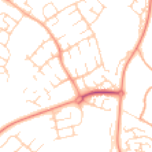 Daytime road noise heatmap for SG2 0NS