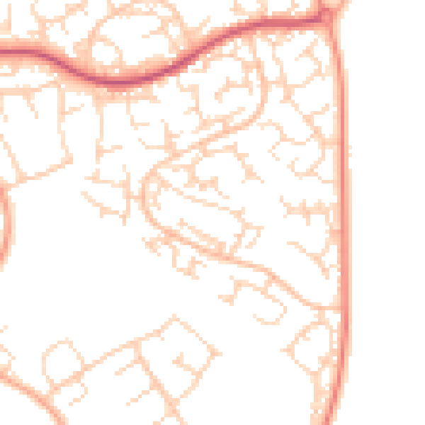Daytime road noise heatmap for SG2 7AA