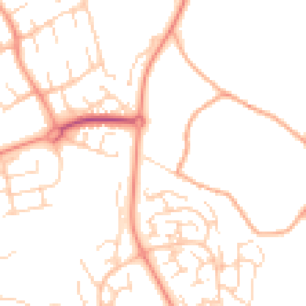 Daytime road noise heatmap for SG2 7HN