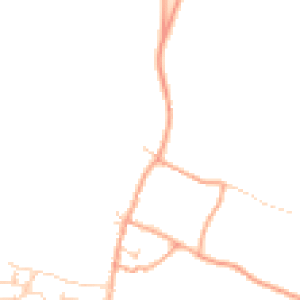 Daytime road noise heatmap for SG2 7PE