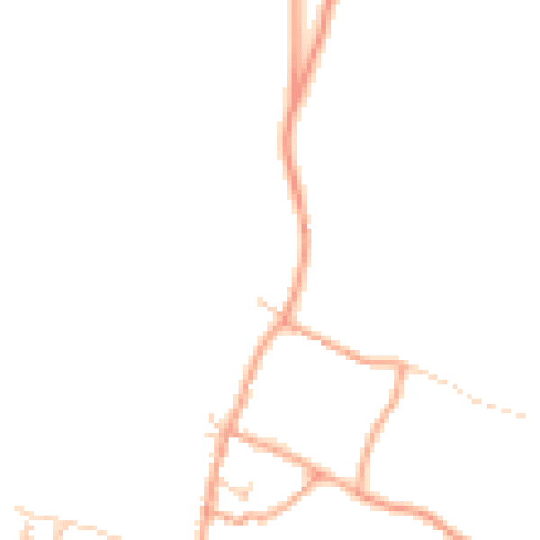 Daytime road noise heatmap for SG2 7PQ