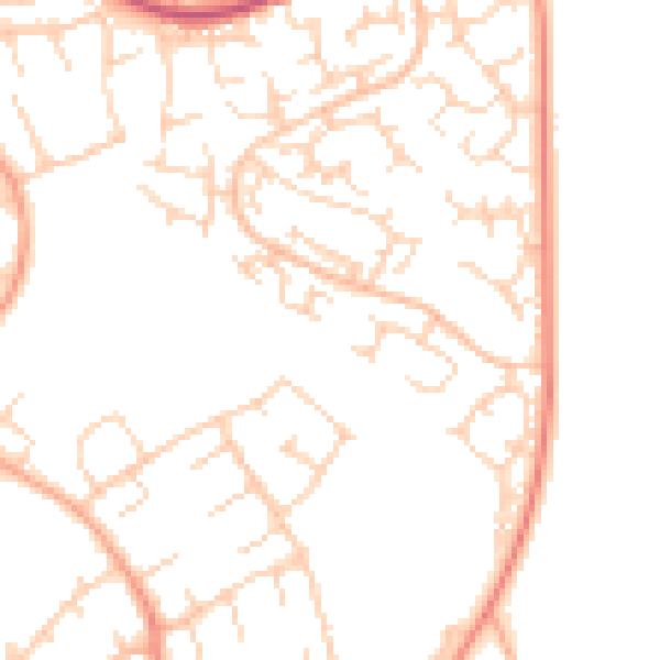 Daytime road noise heatmap for SG2 7QL