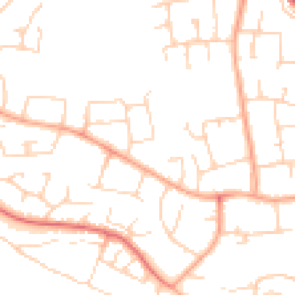 Daytime road noise heatmap for SG2 8AT