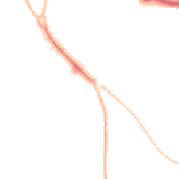 Night-time road noise heatmap for SG2 8DE