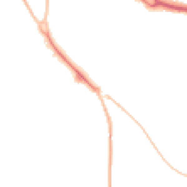 Night-time road noise heatmap for SG2 8DT